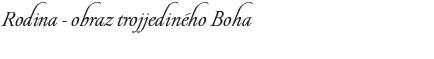 Rodina - obraz trojjediného Boha 168